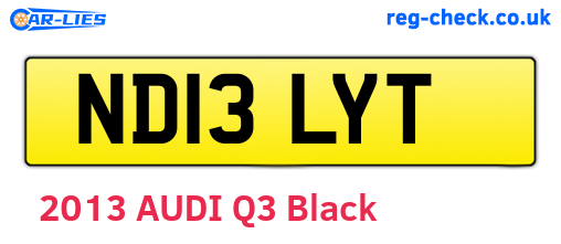 ND13LYT are the vehicle registration plates.