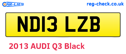 ND13LZB are the vehicle registration plates.