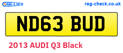 ND63BUD are the vehicle registration plates.