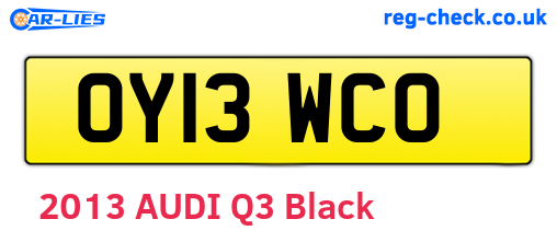 OY13WCO are the vehicle registration plates.