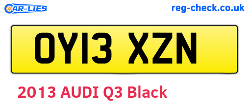 OY13XZN are the vehicle registration plates.