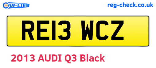 RE13WCZ are the vehicle registration plates.
