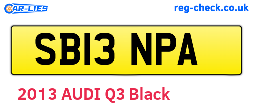 SB13NPA are the vehicle registration plates.