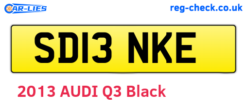 SD13NKE are the vehicle registration plates.