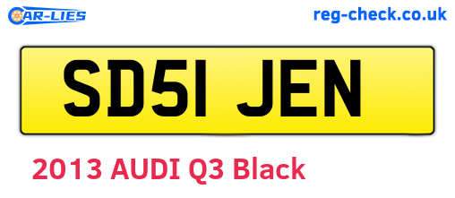 SD51JEN are the vehicle registration plates.