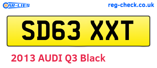 SD63XXT are the vehicle registration plates.