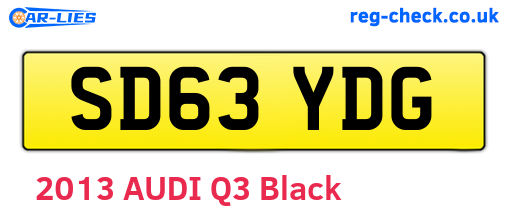 SD63YDG are the vehicle registration plates.