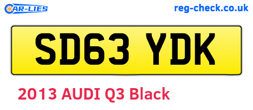 SD63YDK are the vehicle registration plates.