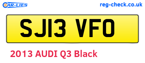 SJ13VFO are the vehicle registration plates.