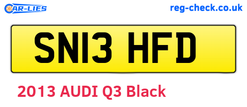 SN13HFD are the vehicle registration plates.