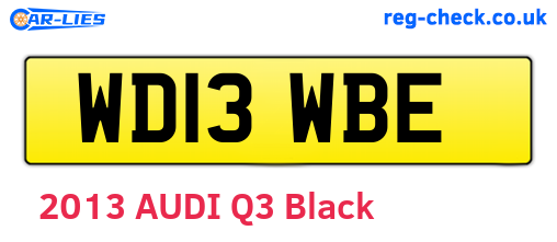 WD13WBE are the vehicle registration plates.