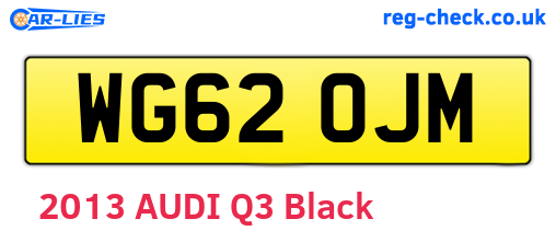WG62OJM are the vehicle registration plates.