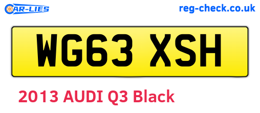 WG63XSH are the vehicle registration plates.