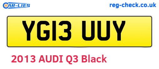 YG13UUY are the vehicle registration plates.