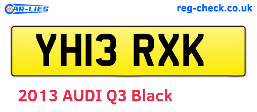 YH13RXK are the vehicle registration plates.