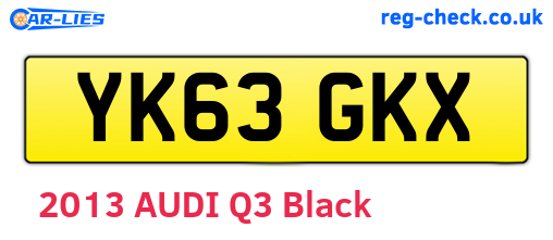 YK63GKX are the vehicle registration plates.