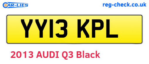 YY13KPL are the vehicle registration plates.
