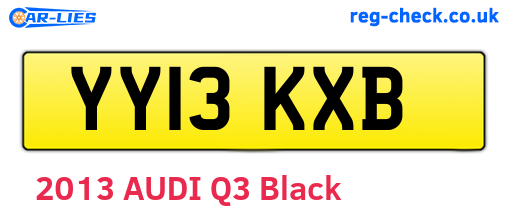 YY13KXB are the vehicle registration plates.
