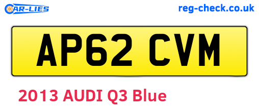 AP62CVM are the vehicle registration plates.