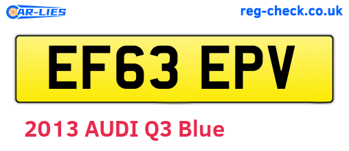 EF63EPV are the vehicle registration plates.