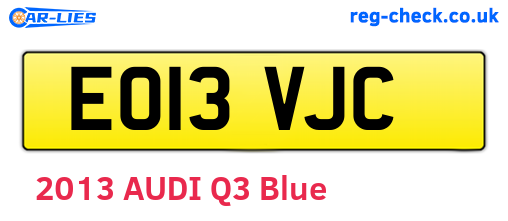 EO13VJC are the vehicle registration plates.