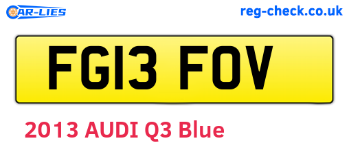 FG13FOV are the vehicle registration plates.