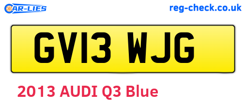 GV13WJG are the vehicle registration plates.