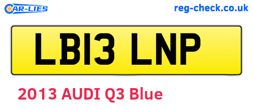 LB13LNP are the vehicle registration plates.