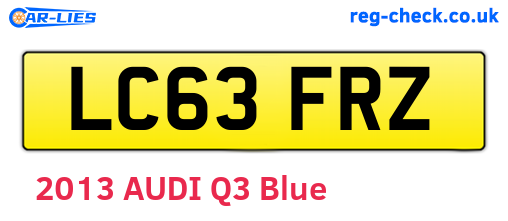 LC63FRZ are the vehicle registration plates.