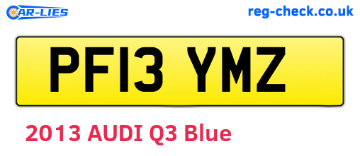 PF13YMZ are the vehicle registration plates.