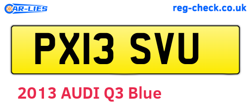 PX13SVU are the vehicle registration plates.