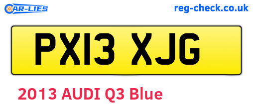 PX13XJG are the vehicle registration plates.