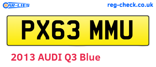 PX63MMU are the vehicle registration plates.