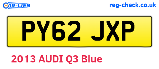 PY62JXP are the vehicle registration plates.