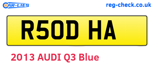 R50DHA are the vehicle registration plates.