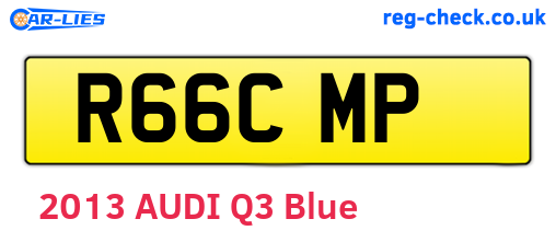 R66CMP are the vehicle registration plates.