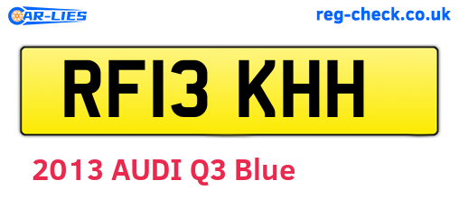 RF13KHH are the vehicle registration plates.