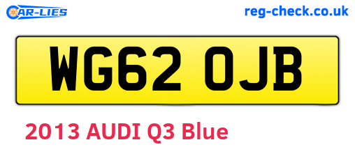 WG62OJB are the vehicle registration plates.