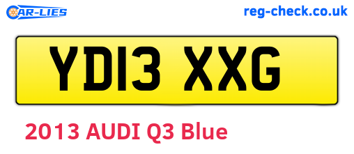 YD13XXG are the vehicle registration plates.