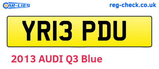 YR13PDU are the vehicle registration plates.