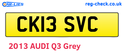 CK13SVC are the vehicle registration plates.