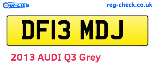 DF13MDJ are the vehicle registration plates.