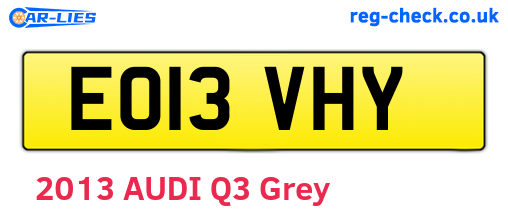 EO13VHY are the vehicle registration plates.