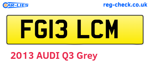 FG13LCM are the vehicle registration plates.