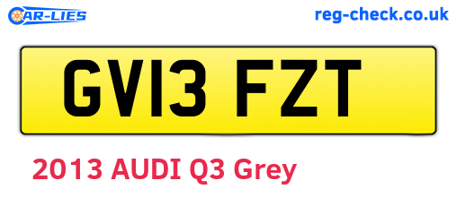 GV13FZT are the vehicle registration plates.