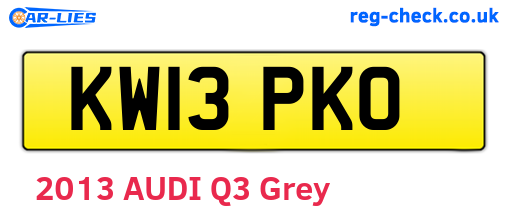 KW13PKO are the vehicle registration plates.