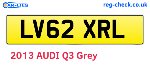 LV62XRL are the vehicle registration plates.