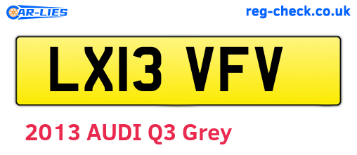 LX13VFV are the vehicle registration plates.