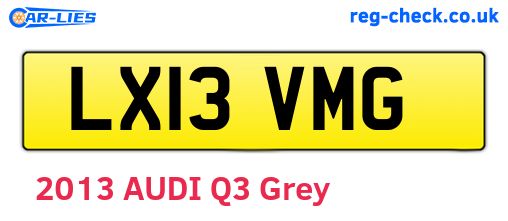 LX13VMG are the vehicle registration plates.