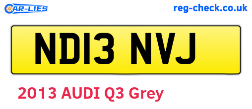 ND13NVJ are the vehicle registration plates.